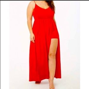 Red dress with 2 slits